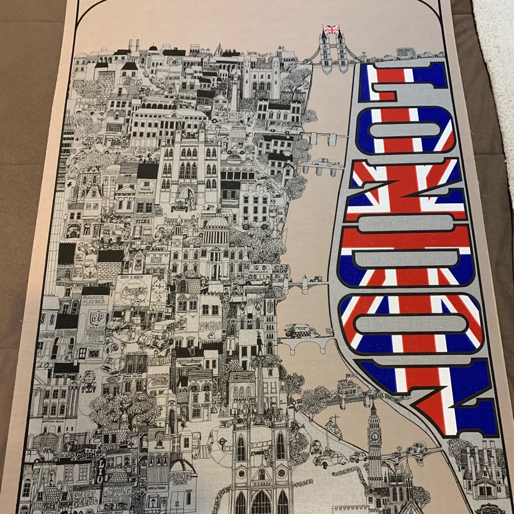 Original 1968 Sparta Graphics London Linen Poster Designed By David Schiller NOS